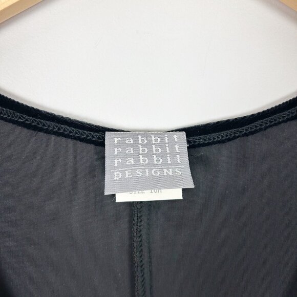 Vtg Rabbit Rabbit Rabbit Designs Black Velvet Long Maxi Dress Whimsigoth - Picture 4 of 4